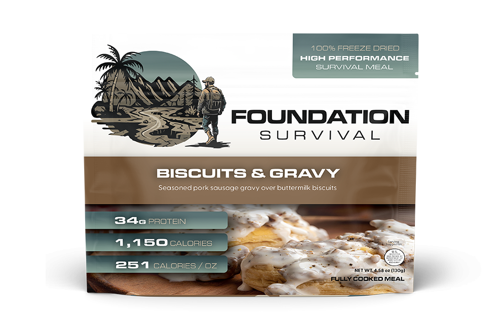 FOUNDATION Survival, Biscuits & Gravy Meal, 130g