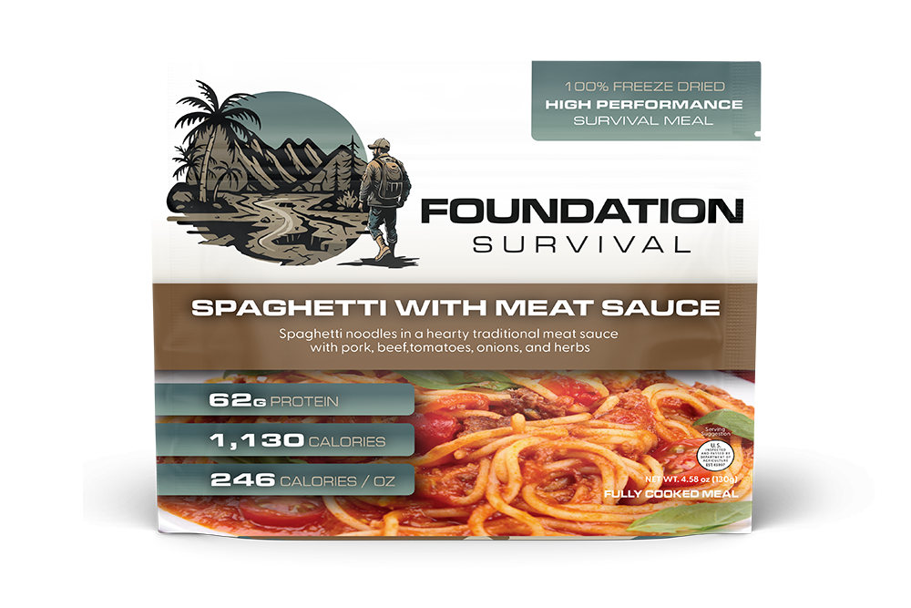FOUNDATION Survival, Spaghetti with Meat Sauce Meal, 130g