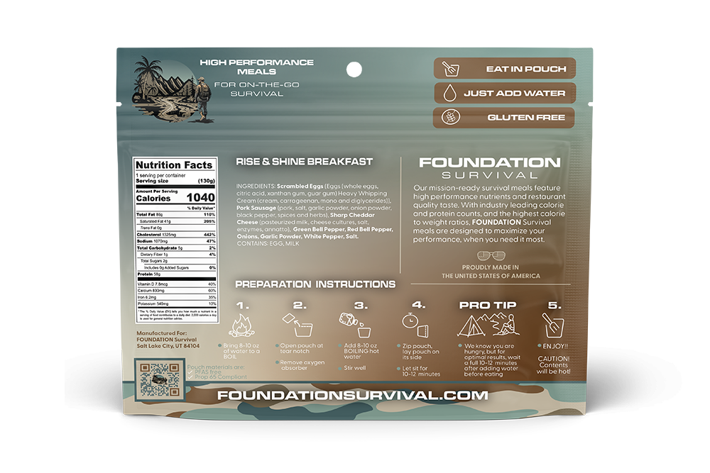 FOUNDATION Survival, Rise & Shine Breakfast Meal, 130g