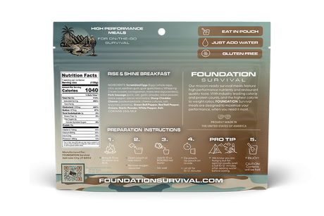 FOUNDATION Survival, Rise & Shine Breakfast Meal, 130g