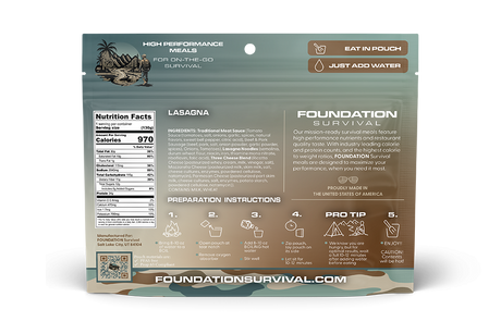 FOUNDATION Survival, Lasagna Meal, 130g